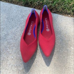 Red flats size 7.5 never worn